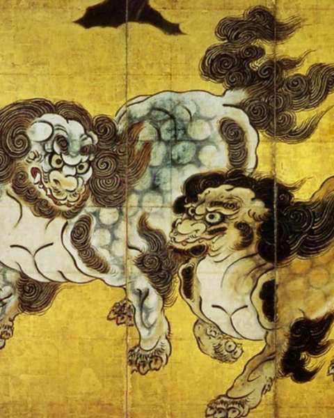 Illustration japonaise Le Shishi, lion 👹 Nuevo Mundo studio de tatouage japonais à Strasbourg
